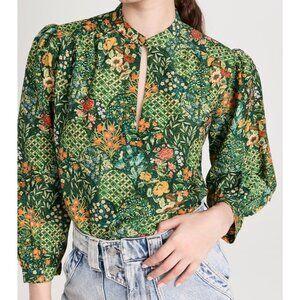 Birds of Paradis Bailey Blouse in Green Size M